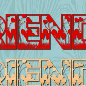 Intra απο ξύλο plywood 3mm-4mm πάχος – Valentine's Friends Δίασταση  20x20 cm INTRAFABR-22047265