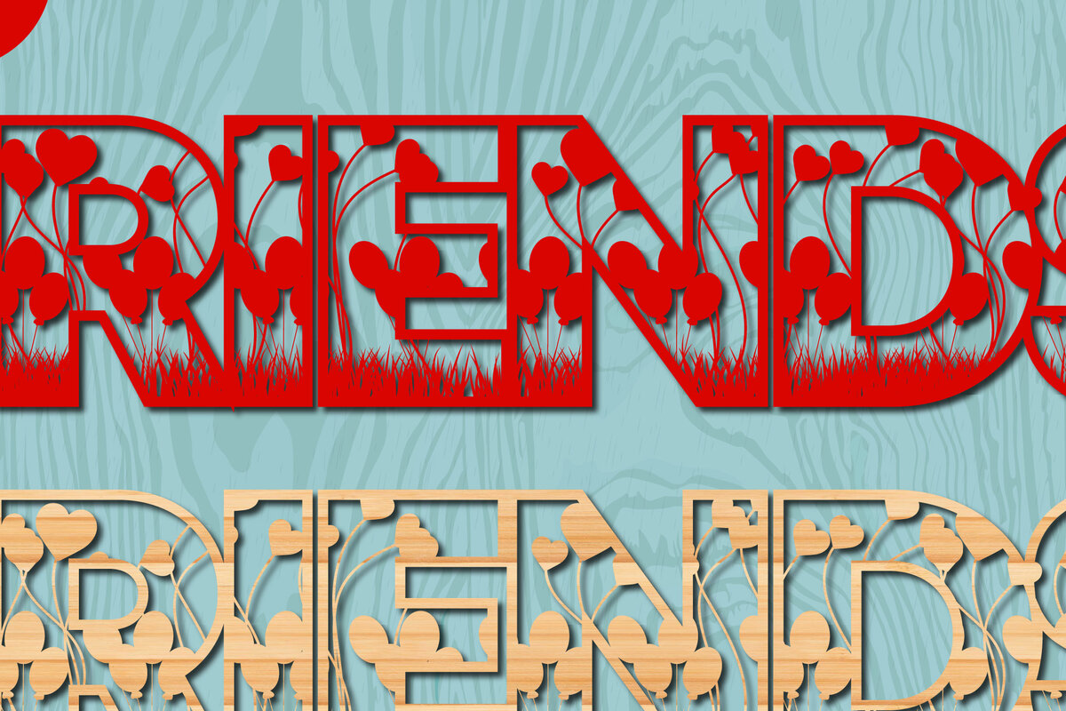 Intra απο ξύλο plywood 3mm-4mm πάχος – Valentine's Friends Δίασταση  20x20 cm INTRAFABR-22047265