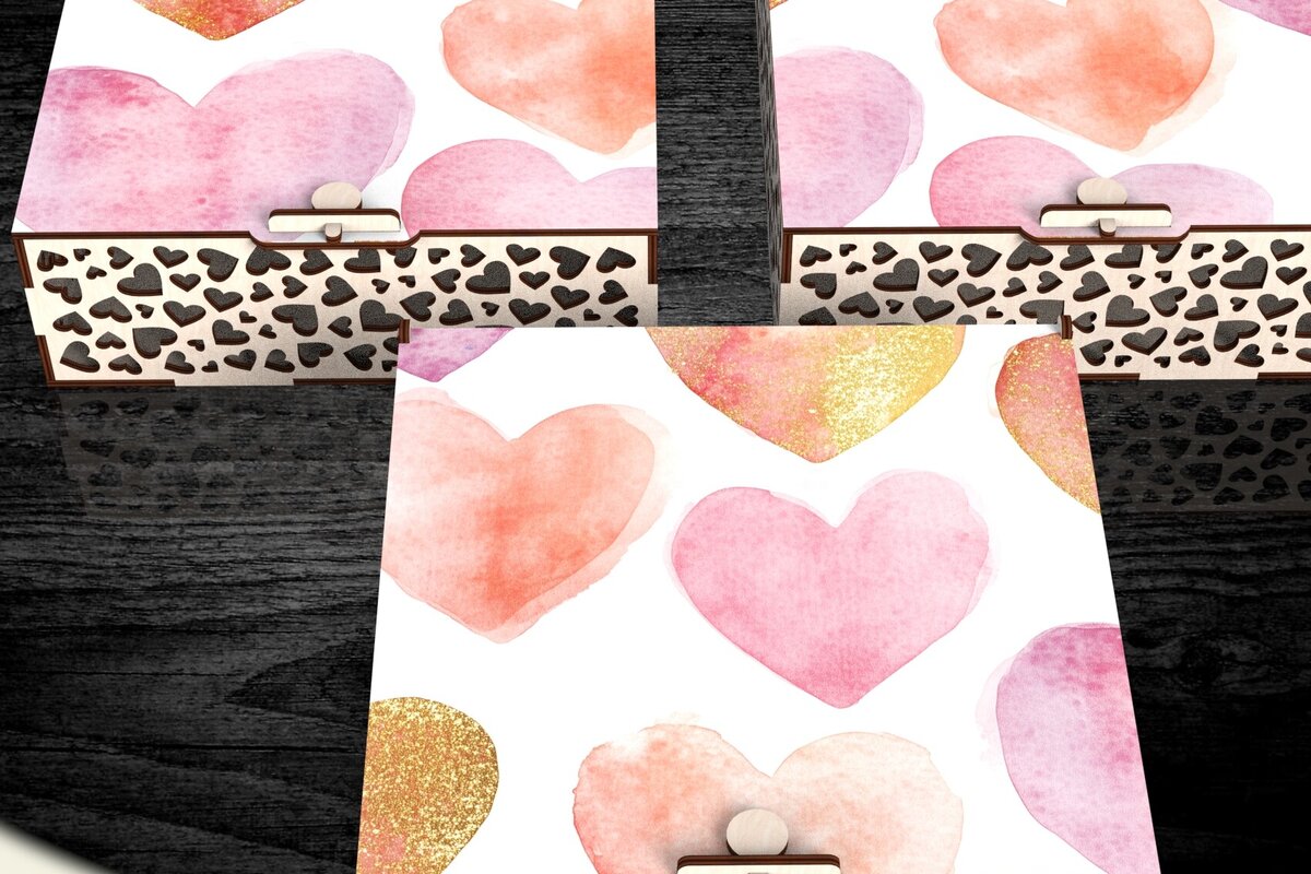 Intra απο ξύλο plywood 3mm-4mm πάχος – Κουτί δώρου Αγίου Βαλεντίνου Δίασταση  20x20 cm INTRAFABR-114392533