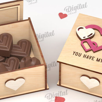 Intra απο ξύλο plywood 3mm-4mm πάχος – Κουτιά δώρου Αγίου Βαλεντίνου Πακέτο κοπής με λέιζερ Δίασταση  20x20 cm INTRAFABR-111675594 - Image 7