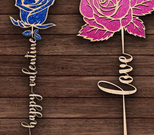 Intra απο ξύλο plywood 3mm-4mm πάχος – Δώρο Valentine’s Gift Rose Cut Laser Δίασταση  20x20 cm INTRAFABR-88694084
