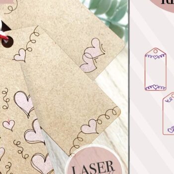 Intra απο ξύλο plywood 3mm-4mm πάχος – Πακέτο ετικετών δώρου Αγίου Βαλεντίνου Δίασταση  20x20 cm INTRAFABR-74519024 - Image 1