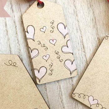 Intra απο ξύλο plywood 3mm-4mm πάχος – Πακέτο ετικετών δώρου Αγίου Βαλεντίνου Δίασταση  20x20 cm INTRAFABR-74519024 - Image 3