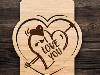 Intra απο ξύλο plywood 3mm-4mm πάχος – Ετικέτες δώρου Αγίου Βαλεντίνου Δέσμη κοπής με λέιζερ Δίασταση  20x20 cm INTRAFABR-87414929 - Image 2