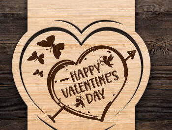 Intra απο ξύλο plywood 3mm-4mm πάχος – Ετικέτες δώρου Αγίου Βαλεντίνου Δέσμη κοπής με λέιζερ Δίασταση  20x20 cm INTRAFABR-87414929 - Image 3