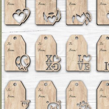 Intra απο ξύλο plywood 3mm-4mm πάχος – Πακέτο ετικετών δώρου Αγίου Βαλεντίνου, Δίασταση  20x20 cm INTRAFABR-85314144 - Image 2