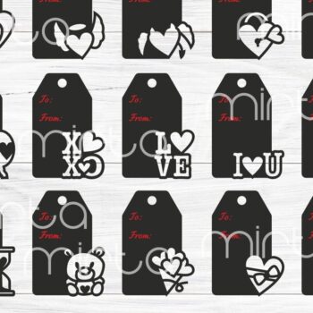 Intra απο ξύλο plywood 3mm-4mm πάχος – Πακέτο ετικετών δώρου Αγίου Βαλεντίνου, Δίασταση  20x20 cm INTRAFABR-85314144 - Image 3