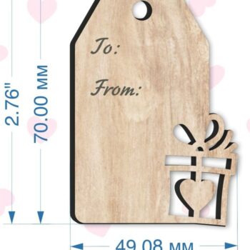 Intra απο ξύλο plywood 3mm-4mm πάχος – Πακέτο ετικετών δώρου Αγίου Βαλεντίνου, Δίασταση  20x20 cm INTRAFABR-85314144 - Image 4