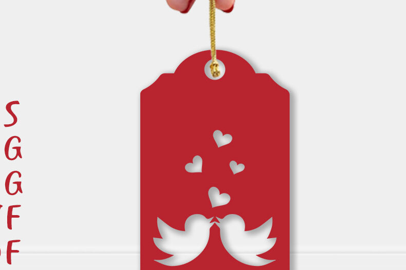 Intra απο ξύλο plywood 3mm-4mm πάχος – Ετικέτες δώρου Αγίου Βαλεντίνου Αρχείο κοπής με λέιζερ Δίασταση  20x20 cm INTRAFABR-54561891