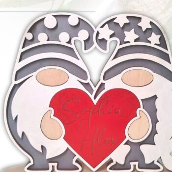 Intra απο ξύλο plywood 3mm-4mm πάχος – Valentines Gnome στο Stand Δίασταση  20x20 cm INTRAFABR-87169351 - Image 2