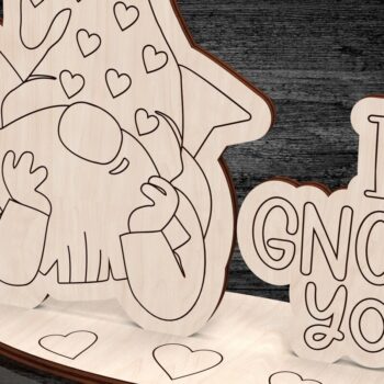 Intra απο ξύλο plywood 3mm-4mm πάχος – Δώρο λέιζερ Valentines Gnome DXF Δίασταση  20x20 cm INTRAFABR-113371960 - Image 4