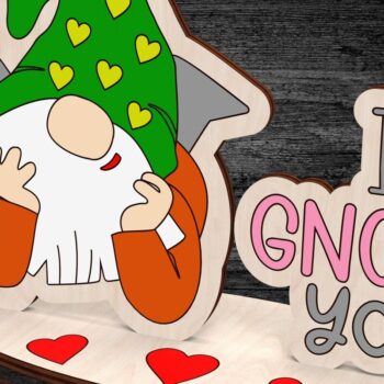 Intra απο ξύλο plywood 3mm-4mm πάχος – Δώρο λέιζερ Valentines Gnome DXF Δίασταση  20x20 cm INTRAFABR-113371960 - Image 5