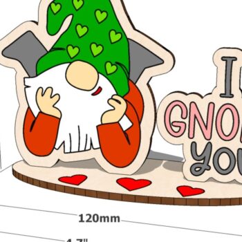 Intra απο ξύλο plywood 3mm-4mm πάχος – Δώρο λέιζερ Valentines Gnome DXF Δίασταση  20x20 cm INTRAFABR-113371960 - Image 6