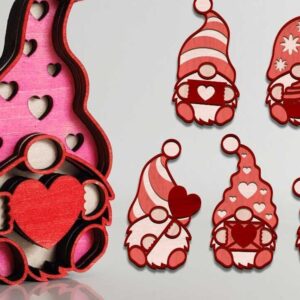 Intra απο ξύλο plywood 3mm-4mm πάχος – Valentine's Gnomes Bundle Multilayer Tem Δίασταση  20x20 cm INTRAFABR-86440975