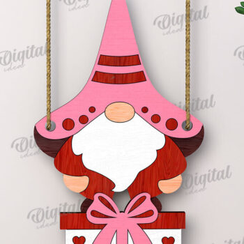 Intra απο ξύλο plywood 3mm-4mm πάχος – Πακέτο κοπής με λέιζερ Valentine's Gnomes Δίασταση  20x20 cm INTRAFABR-112501995 - Image 5