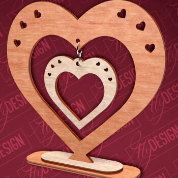Intra απο ξύλο plywood 3mm-4mm πάχος – Κρεμαστό σταντ καρδιών του Αγίου Βαλεντίνου | CNC Δίασταση  20x20 cm INTRAFABR-83612241 - Image 3