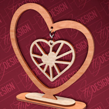 Intra απο ξύλο plywood 3mm-4mm πάχος – Κρεμαστό σταντ καρδιών του Αγίου Βαλεντίνου | CNC Δίασταση  20x20 cm INTRAFABR-83612241 - Image 4