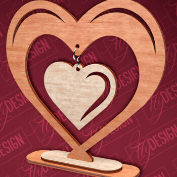 Intra απο ξύλο plywood 3mm-4mm πάχος – Κρεμαστό σταντ καρδιών του Αγίου Βαλεντίνου | CNC Δίασταση  20x20 cm INTRAFABR-83612241 - Image 8