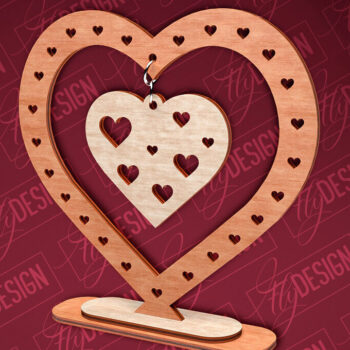 Intra απο ξύλο plywood 3mm-4mm πάχος – Κρεμαστό σταντ καρδιών του Αγίου Βαλεντίνου | CNC Δίασταση  20x20 cm INTRAFABR-83612241 - Image 10