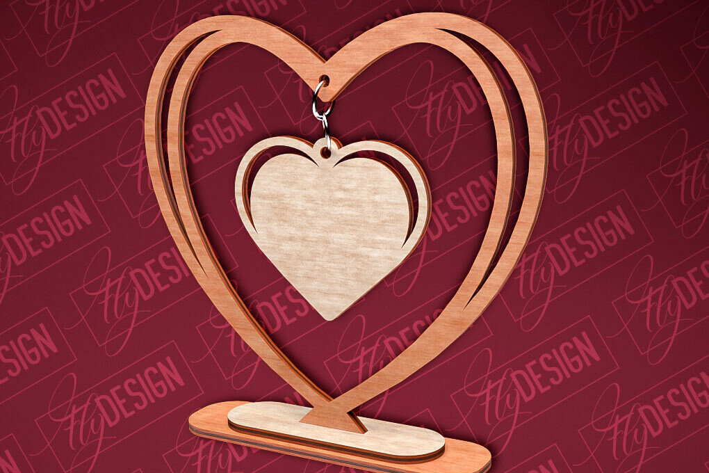 Intra απο ξύλο plywood 3mm-4mm πάχος – Κρεμαστό σταντ καρδιών του Αγίου Βαλεντίνου | CNC Δίασταση  20x20 cm INTRAFABR-83611868