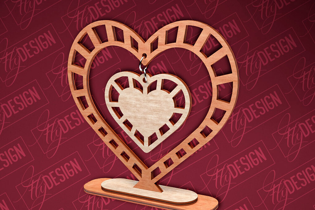 Intra απο ξύλο plywood 3mm-4mm πάχος – Κρεμαστό σταντ καρδιών του Αγίου Βαλεντίνου | CNC Δίασταση  20x20 cm INTRAFABR-83612043