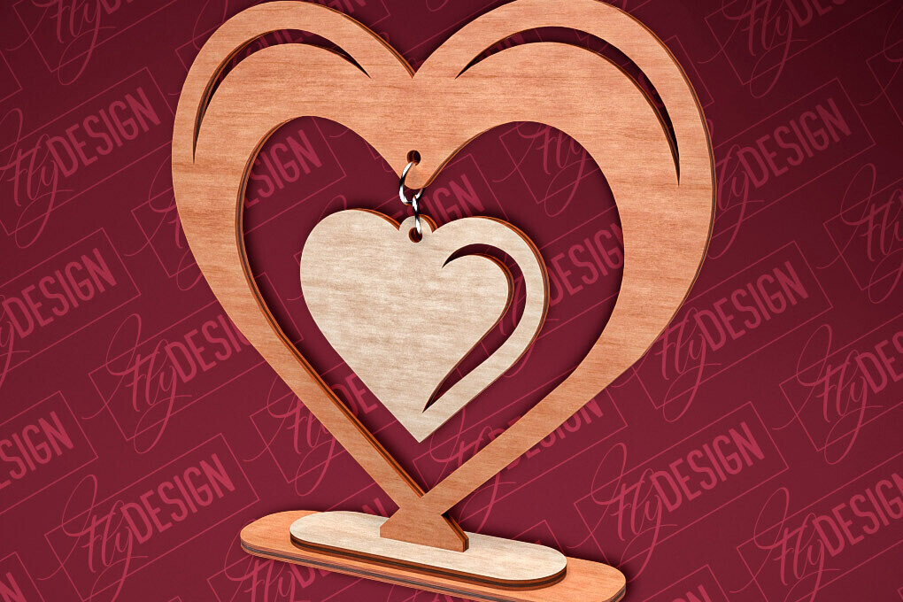 Intra απο ξύλο plywood 3mm-4mm πάχος – Κρεμαστό σταντ καρδιών του Αγίου Βαλεντίνου | CNC Δίασταση  20x20 cm INTRAFABR-83612067