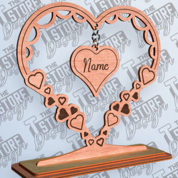 Intra απο ξύλο plywood 3mm-4mm πάχος –  βάσης κρεμαστό καρδιών του Αγίου Βαλεντίνου Δίασταση  20x20 cm INTRAFABR-81249639 - Image 1