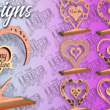 Intra απο ξύλο plywood 3mm-4mm πάχος –  βάσης κρεμαστό καρδιών του Αγίου Βαλεντίνου Δίασταση  20x20 cm INTRAFABR-81249685 - Image 1