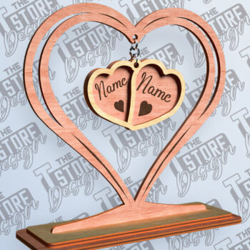 Intra απο ξύλο plywood 3mm-4mm πάχος –  βάσης κρεμαστό καρδιών του Αγίου Βαλεντίνου Δίασταση  20x20 cm INTRAFABR-81249685 - Image 6