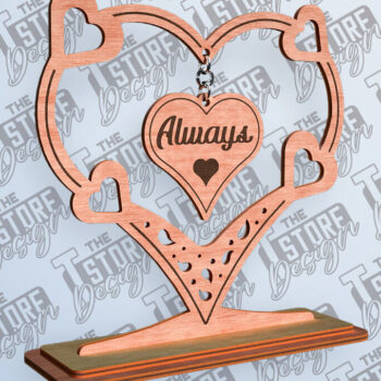 Intra απο ξύλο plywood 3mm-4mm πάχος –  βάσης κρεμαστό καρδιών του Αγίου Βαλεντίνου Δίασταση  20x20 cm INTRAFABR-81249685 - Image 8