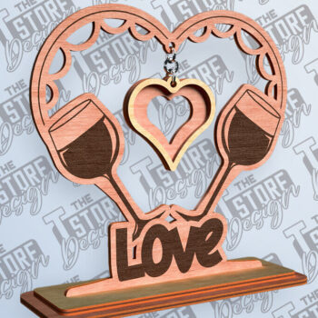 Intra απο ξύλο plywood 3mm-4mm πάχος –  βάσης κρεμαστό καρδιών του Αγίου Βαλεντίνου Δίασταση  20x20 cm INTRAFABR-81249142 - Image 1