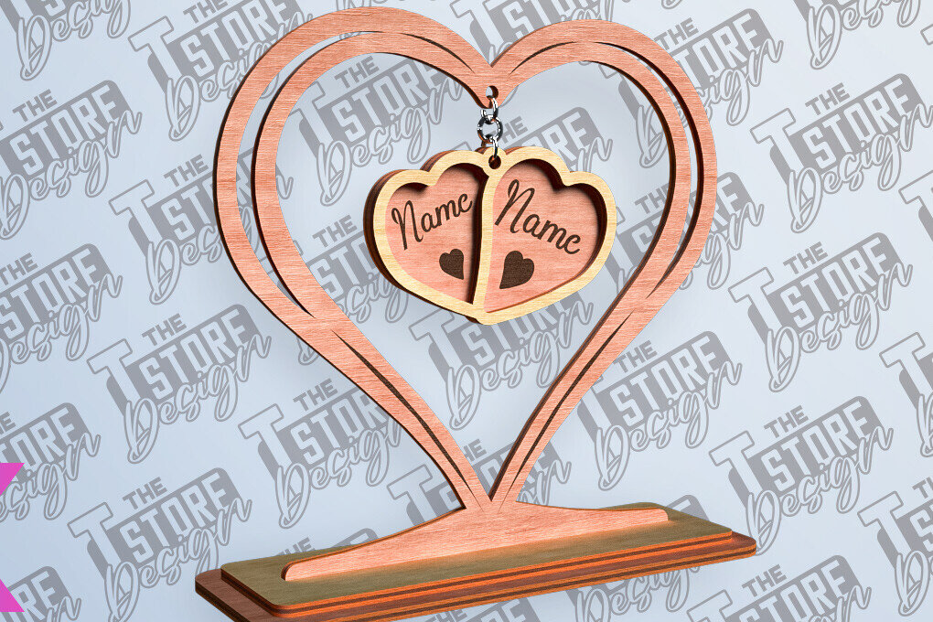 Intra απο ξύλο plywood 3mm-4mm πάχος –  βάσης κρεμαστό καρδιών του Αγίου Βαλεντίνου Δίασταση  20x20 cm INTRAFABR-81249266