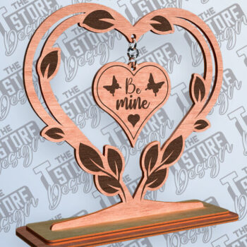 Intra απο ξύλο plywood 3mm-4mm πάχος –  βάσης κρεμαστό καρδιών του Αγίου Βαλεντίνου Δίασταση  20x20 cm INTRAFABR-81249480 - Image 1