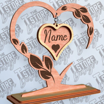Intra απο ξύλο plywood 3mm-4mm πάχος –  βάσης κρεμαστό καρδιών του Αγίου Βαλεντίνου Δίασταση  20x20 cm INTRAFABR-81249591 - Image 1