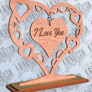 Intra απο ξύλο plywood 3mm-4mm πάχος –  βάσης κρεμαστό καρδιών του Αγίου Βαλεντίνου Δίασταση  20x20 cm INTRAFABR-81249096
