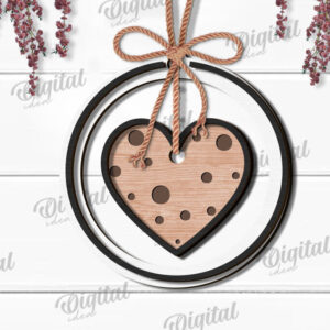 Intra απο ξύλο plywood 3mm-4mm πάχος – Κρεμαστό στολίδι Αγίου Βαλεντίνου Κόψιμο με λέιζερ Δίασταση  20x20 cm INTRAFABR-112121259