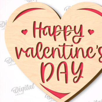 Intra απο ξύλο plywood 3mm-4mm πάχος –  κοπής με λέιζερ κάρτα καρδιάς του Αγίου Βαλεντίνου Δίασταση  20x20 cm INTRAFABR-111596728 - Image 1