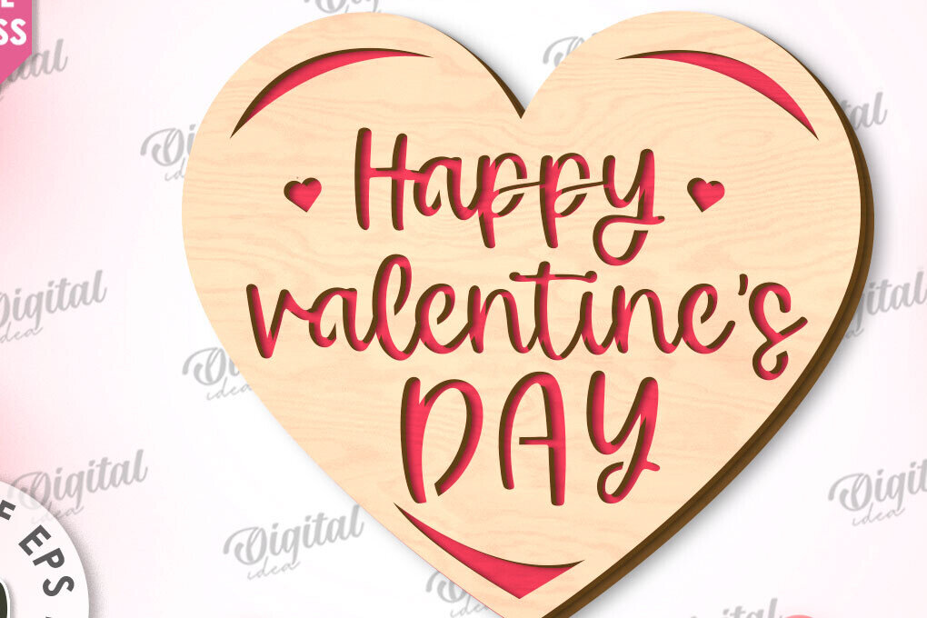 Intra απο ξύλο plywood 3mm-4mm πάχος –  κοπής με λέιζερ κάρτα καρδιάς του Αγίου Βαλεντίνου Δίασταση  20x20 cm INTRAFABR-111596728