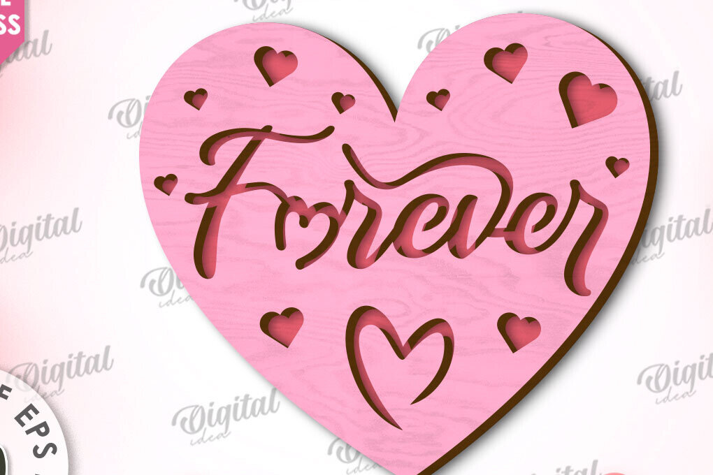 Intra απο ξύλο plywood 3mm-4mm πάχος –  κοπής με λέιζερ κάρτα καρδιάς του Αγίου Βαλεντίνου Δίασταση  20x20 cm INTRAFABR-111596808