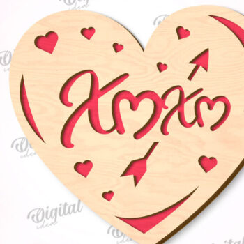 Intra απο ξύλο plywood 3mm-4mm πάχος –  κοπής με λέιζερ κάρτα καρδιάς του Αγίου Βαλεντίνου Δίασταση  20x20 cm INTRAFABR-111596878 - Image 1