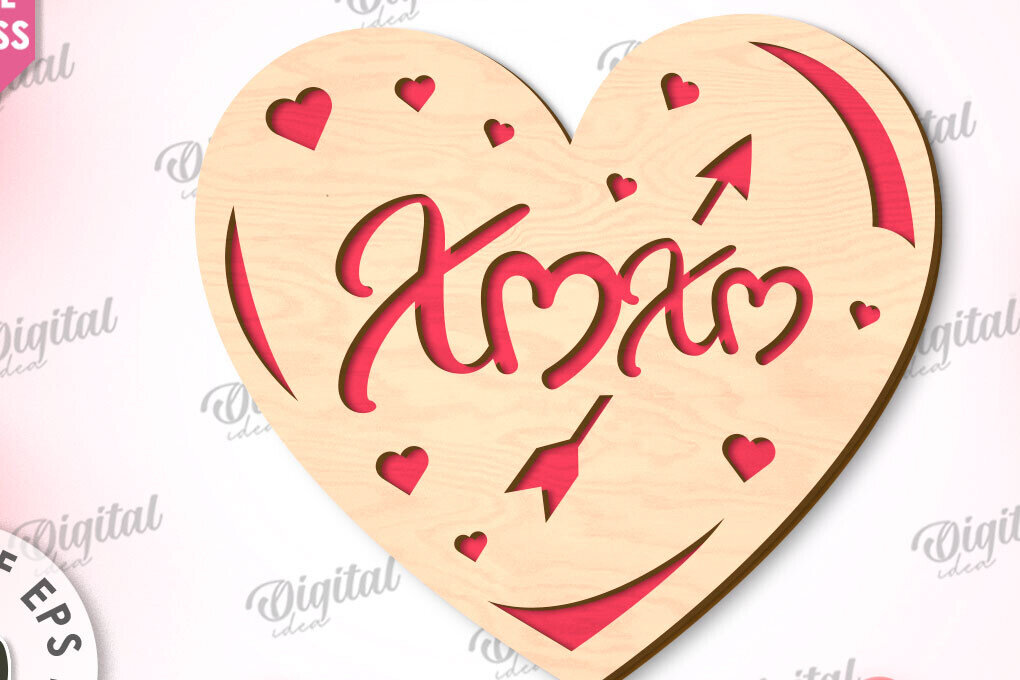 Intra απο ξύλο plywood 3mm-4mm πάχος –  κοπής με λέιζερ κάρτα καρδιάς του Αγίου Βαλεντίνου Δίασταση  20x20 cm INTRAFABR-111596878