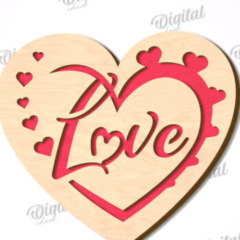 Intra απο ξύλο plywood 3mm-4mm πάχος – Πακέτο κοπής λέιζερ για κάρτες καρδιών του Αγίου Βαλεντίνου Δίασταση  20x20 cm INTRAFABR-111597806 - Image 1