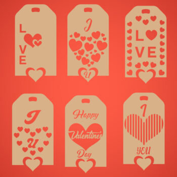 Intra απο ξύλο plywood 3mm-4mm πάχος – Πακέτο ετικετών δώρου για την καρδιά του Αγίου Βαλεντίνου 2 Δίασταση  20x20 cm INTRAFABR-89270871 - Image 2