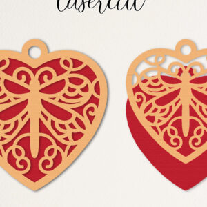 Intra απο ξύλο plywood 3mm-4mm πάχος – Κοπή με λέιζερ καρδιάς Αγίου Βαλεντίνου Δίασταση  20x20 cm INTRAFABR-113719181