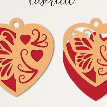 Intra απο ξύλο plywood 3mm-4mm πάχος – Κοπή με λέιζερ καρδιάς Αγίου Βαλεντίνου Δίασταση  20x20 cm INTRAFABR-113719352 - Image 1