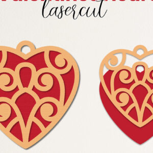 Intra απο ξύλο plywood 3mm-4mm πάχος – Κοπή με λέιζερ καρδιάς Αγίου Βαλεντίνου Δίασταση  20x20 cm INTRAFABR-113463653