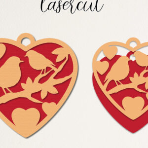 Intra απο ξύλο plywood 3mm-4mm πάχος – Κοπή με λέιζερ καρδιάς Αγίου Βαλεντίνου Δίασταση  20x20 cm INTRAFABR-113463801