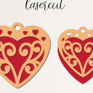 Intra απο ξύλο plywood 3mm-4mm πάχος – Κοπή με λέιζερ καρδιάς Αγίου Βαλεντίνου Δίασταση  20x20 cm INTRAFABR-113463957