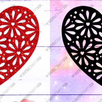 Intra απο ξύλο plywood 3mm-4mm πάχος – Κοπή λέιζερ Καρδιά του Αγίου Βαλεντίνου, Καρδιά λουλουδιών Δίασταση  20x20 cm INTRAFABR-115853556 - Image 1