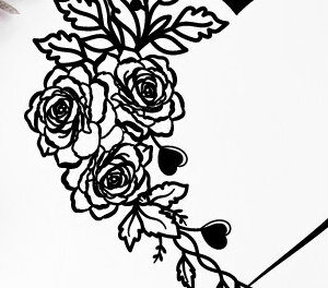 Intra απο ξύλο plywood 3mm-4mm πάχος – Valentine's Heart Rose Wall Art 1396 Δίασταση  40x30 cm INTRAFABR-115488580